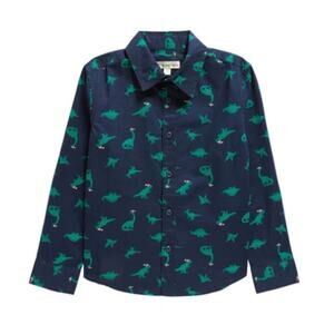 New ~ TUCKER + TATE ~ 100% Cotton  Peacoat Holiday Dinos Print Shirt Sizes 3,4,5